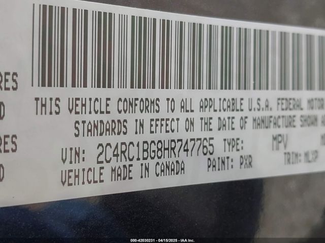 2017 CHRYSLER PACIFICA 2C4RC1BG8HR747765 Photo 8