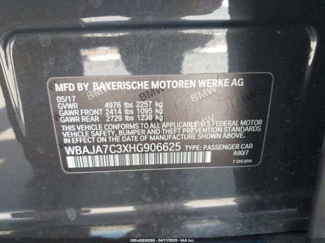 WBAJA7C3XHG906625 BMW 530i Xdrive