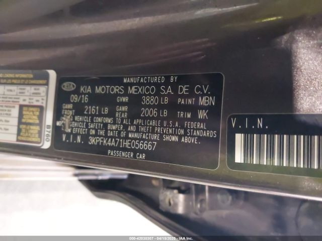 3KPFK4A71HE056667 KIA FORTE LX
