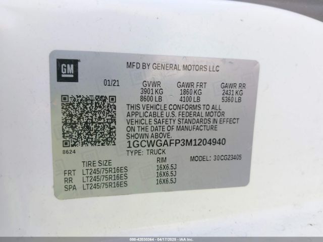 1GCWGAFP3M1204940 Chevrolet lv1