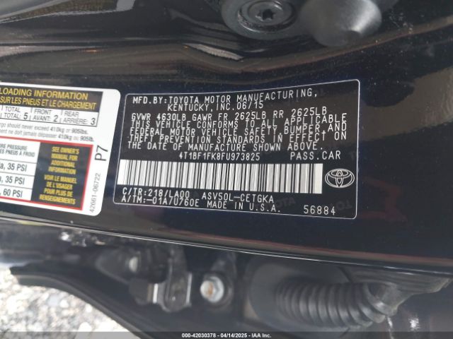 4T1BF1FK8FU973825 Toyota CAMRY XLE