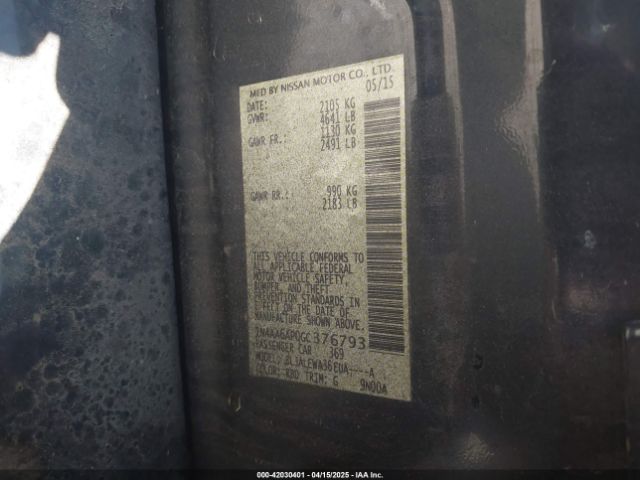 1N4AA6AP0GC376793 Nissan Maxima 3.5 Sl