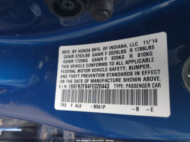 19XFB2F84FE020443 Honda CIVIC EX