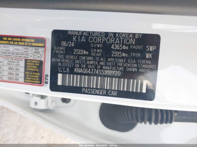 KNAG64J74S5302720 KIA K5 Gt-line