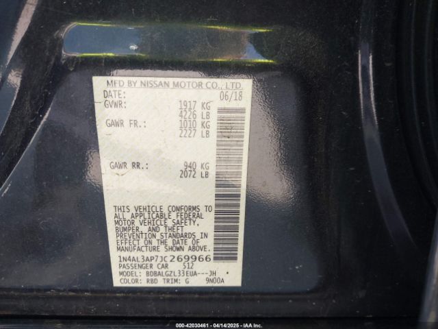 1N4AL3AP7JC269966 Nissan Altima 2.5 S