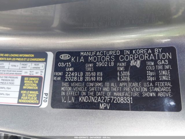 KNDJN2A27F7208331 KIA Soul