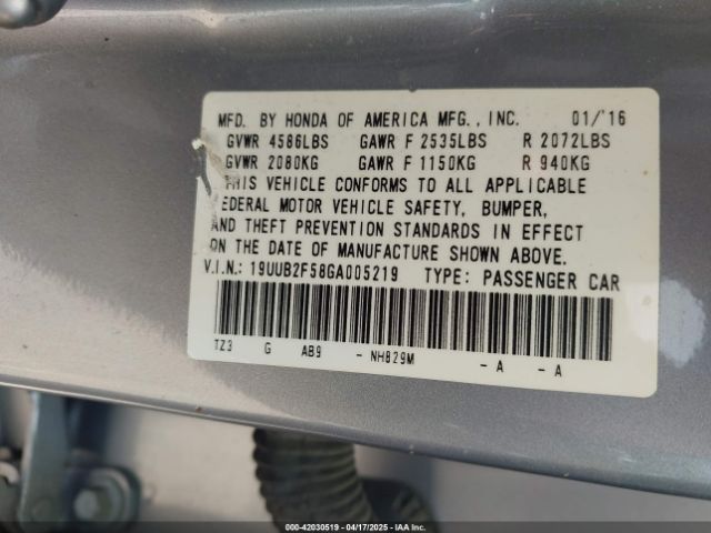 2016 ACURA TLX 19UUB2F58GA005219 Photo 8