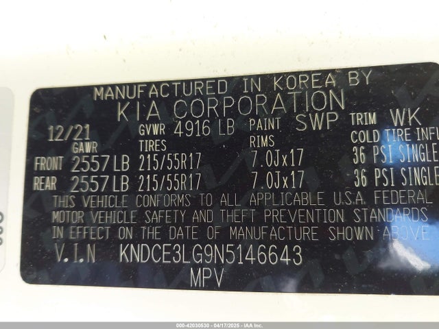 KNDCE3LG9N5146643 KIA Niro