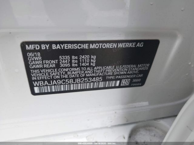WBAJA9C58JB253485 BMW 530e Iperformance