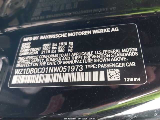 WZ1DB0C01NW051973 Toyota Gr Supra 3.0 Premium
