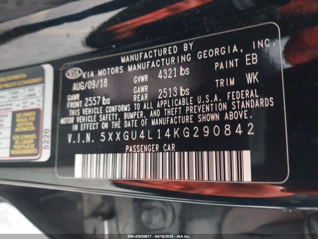 5XXGU4L14KG290842 KIA OPTIMA EX