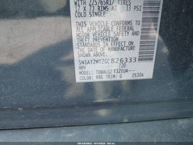 5N1AT2MT2GC826333 Nissan ROGUE SV