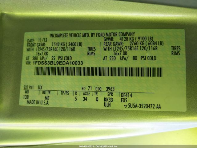 1FDSS3BL9EDA10033 Ford E-350 Super Duty Xlt