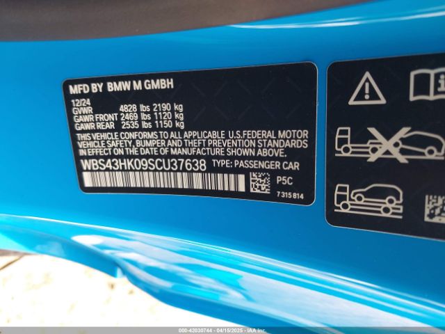 WBS43HK09SCU37638 BMW M4 Cs
