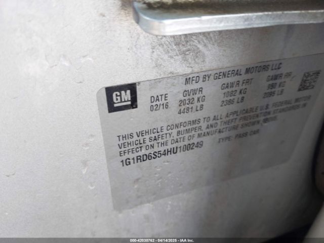 1G1RD6S54HU100249 Chevrolet Volt Premier