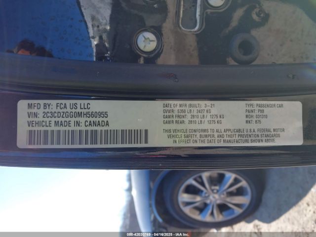 2021 DODGE CHALLENGER 2C3CDZGG0MH560955 Photo 8