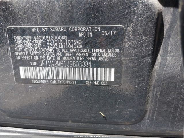 JF1VA2M61J9803884 Subaru Wrx Sti