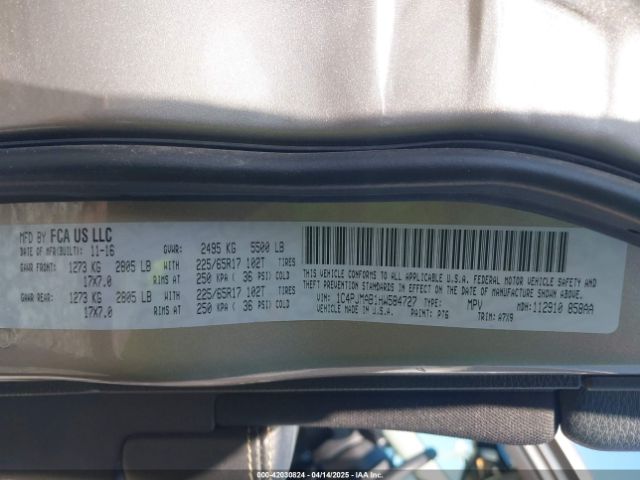 1C4PJMAB1HW584727 Jeep Cherokee Sport 4x4