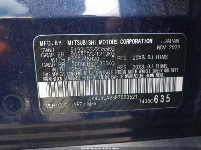 2023 MITSUBISHI OUTLANDER JA4J4UA83PZ023521 Photo 8