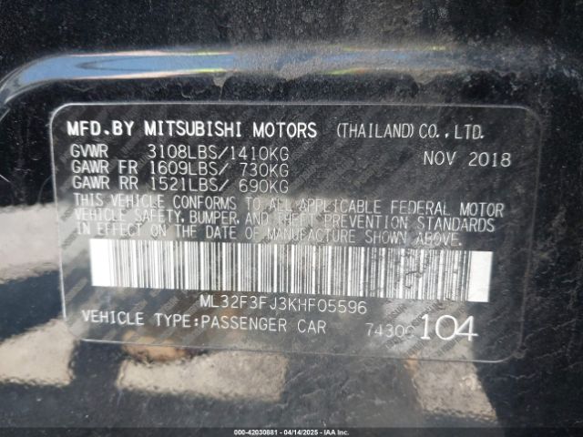 ML32F3FJ3KHF05596 Mitsubishi Mirage G4 Es