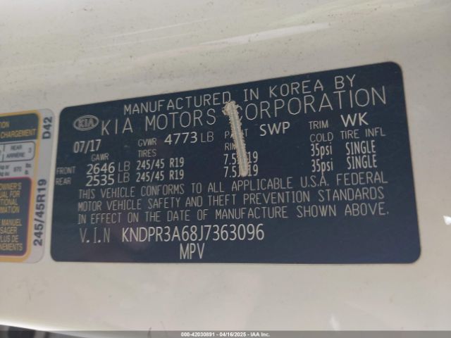 KNDPR3A68J7363096 KIA Sportage Sx Turbo