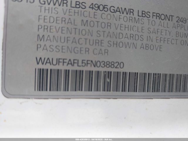 WAUFFAFL5FN038820 Audi A4 2.0t Premium