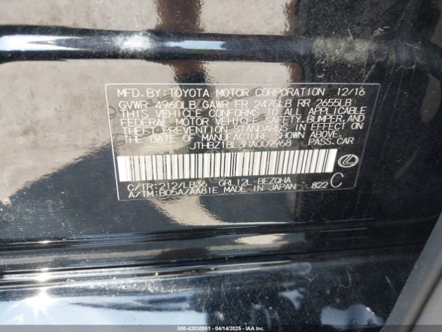 JTHBZ1BL3HA009968 Lexus Gs 350 F Sport