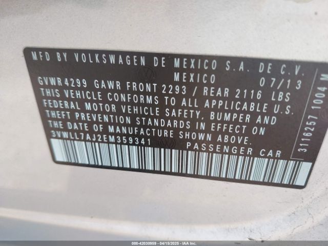 3VWLL7AJ2EM359341 Volkswagen Jetta 2.0l Tdi