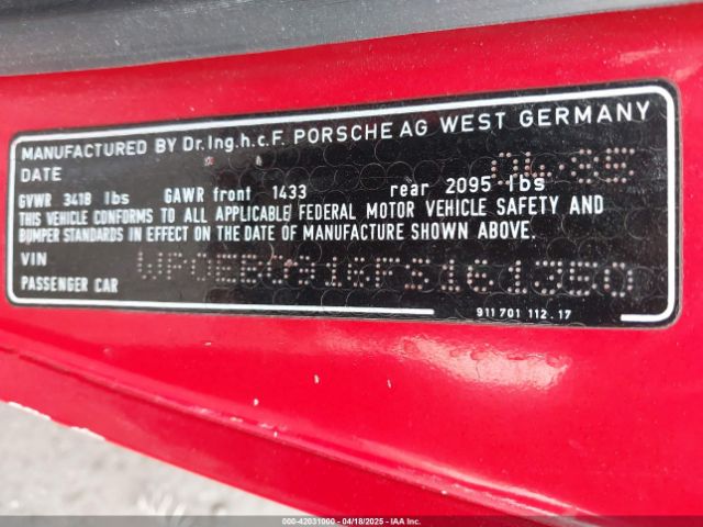 1985 PORSCHE 911 WP0EB0916FS161350 Photo 8