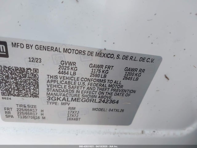 3GKALMEG0RL242364 GMC Terrain Fwd Sle