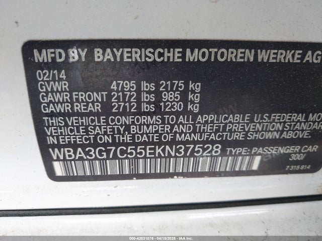 WBA3G7C55EKN37528 BMW 328i Xdrive