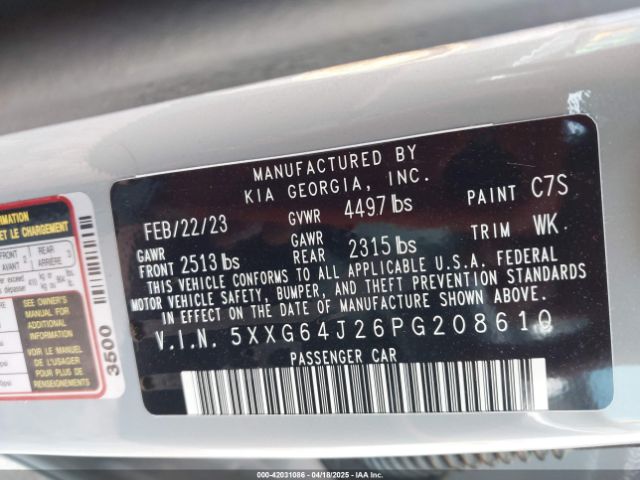 5XXG64J26PG208610 KIA K5 Gt-line