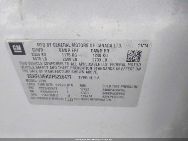 2GKFLVEKXF6226477 GMC Terrain Sle-1