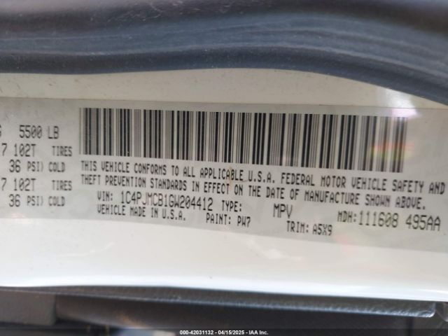 1C4PJMCB1GW204412 Jeep Cherokee Latitude
