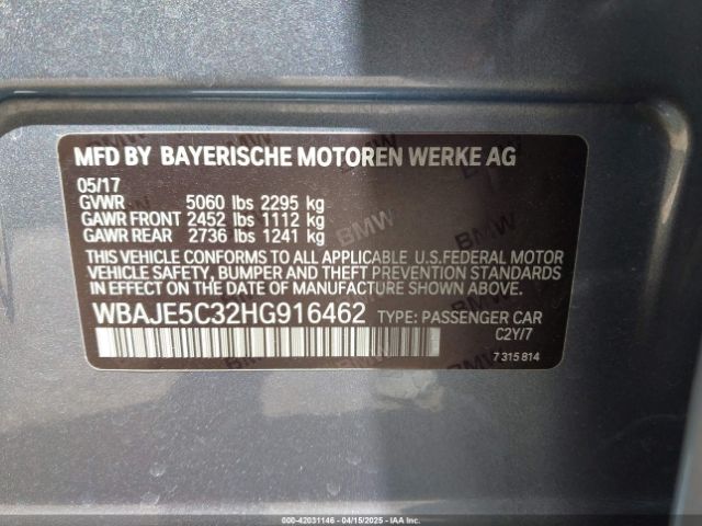 WBAJE5C32HG916462 BMW 540I