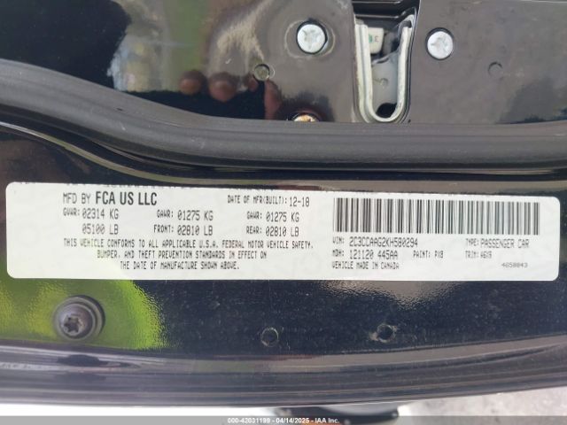 2019 CHRYSLER 300 2C3CCAAG2KH580294 Photo 8