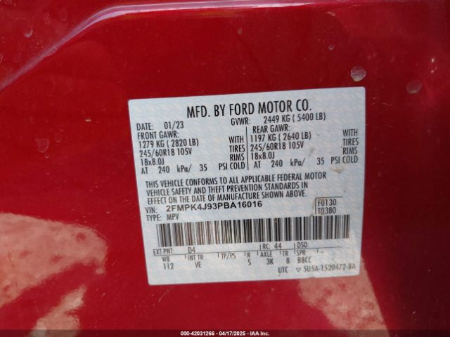 2023 FORD EDGE 2FMPK4J93PBA16016 Photo 8