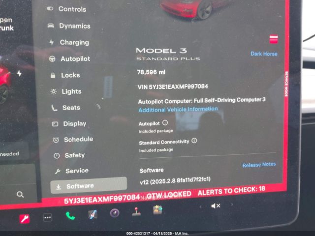 5YJ3E1EAXMF997084 Tesla Model 3 Standard Range Plus Rear-wheel Drive