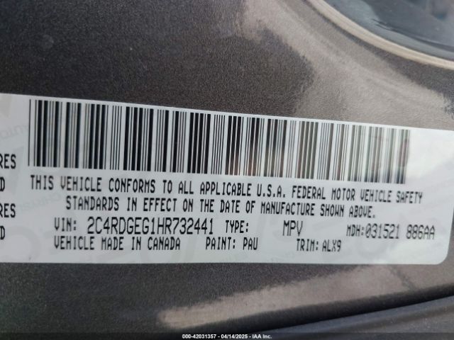 2C4RDGEG1HR732441 Dodge Grand Caravan Gt