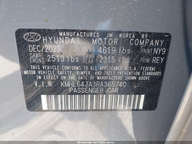 KMHL64JA3RA365740 Hyundai SONATA SEL