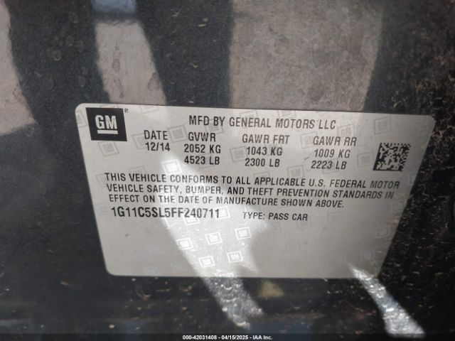 1G11C5SL5FF240711 Chevrolet MALIBU 1LT