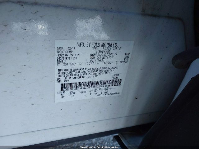 2LMTJ6KR3GBL61112 Lincoln Mkx Select