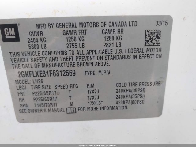2GKFLXE31F6312569 GMC Terrain Slt-1