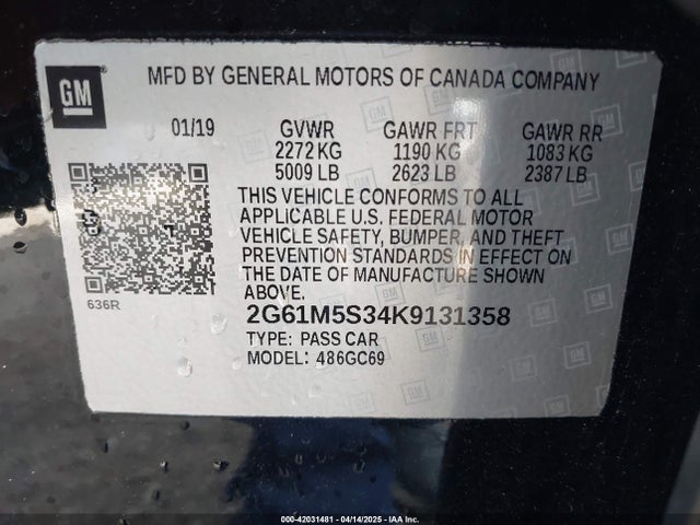 2019 CADILLAC XTS 2G61M5S34K9131358 Photo 8