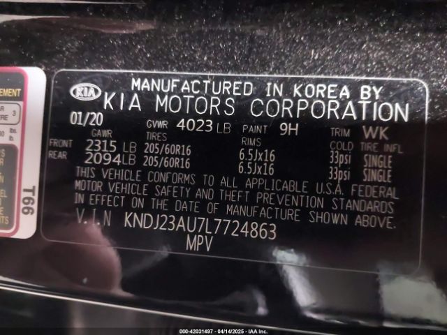KNDJ23AU7L7724863 KIA SOUL LX