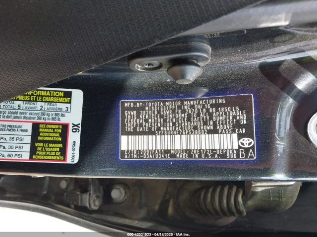5YFBURHE7GP538602 Toyota COROLLA L