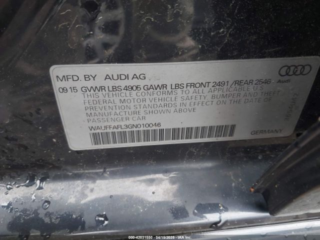 WAUFFAFL3GN010046 Audi A4 2.0t Premium