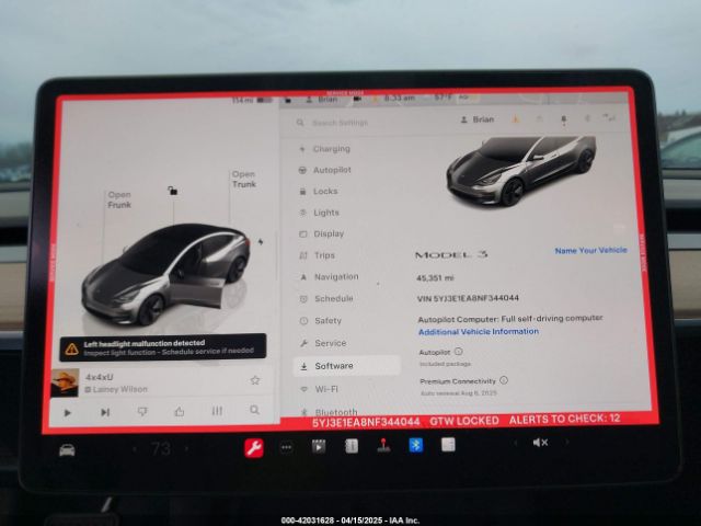 5YJ3E1EA8NF344044 Tesla Model 3 Rear-wheel Drive