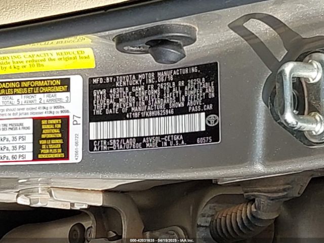 4T1BF1FK8HU625946 Toyota CAMRY XLE