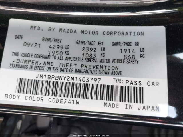 JM1BPBNY2M1403797 Mazda Mazda3 Hatchback 2.5 Turbo Premium Plus